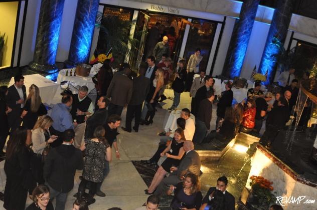 The atrium bordering Bobby Van's Grill served as the primary host venue for Luke's Wings' 'Homecoming' celebration.